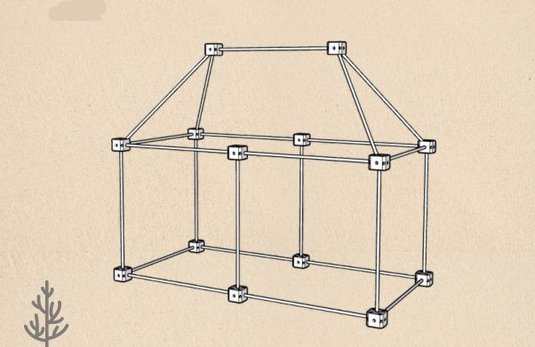 Line drawing of the Small House structure